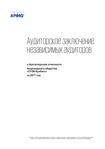 Финансовый отчет по РСБУ компании «СУЭК»