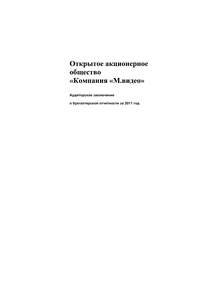 Финансовый отчет по РСБУ компании «М.Видео-Эльдорадо, группа»