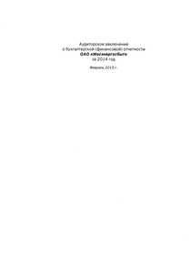 Финансовый отчет по РСБУ компании «Мосэнергосбыт»