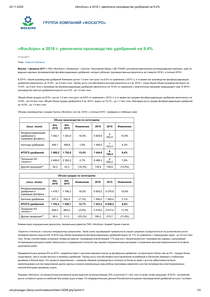 Другие отчеты компании «ФосАгро»