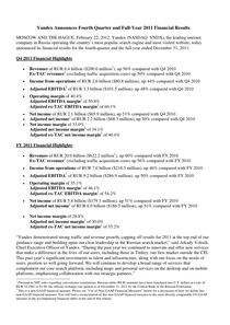 Финансовый отчет по МСФО компании «Яндекс»
