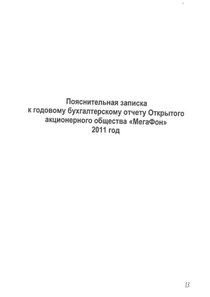 Финансовый отчет по РСБУ компании «МегаФон»