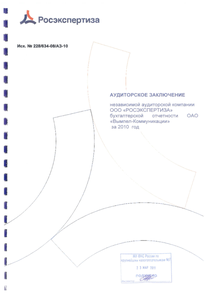 Финансовый отчет по РСБУ компании «Вымпел-Коммуникации»