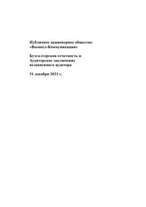 Финансовый отчет по РСБУ компании «Вымпел-Коммуникации»