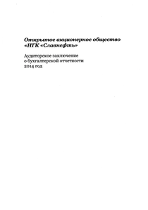 Финансовый отчет по РСБУ компании «Славнефть, группа»