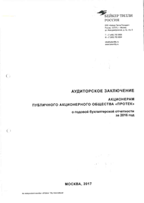 Финансовый отчет по РСБУ компании «ПРОТЕК, группа компаний»