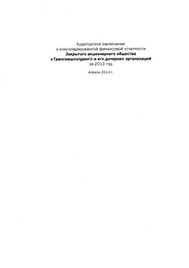 Финансовый отчет по МСФО компании «Трансмашхолдинг»