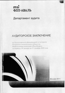 Финансовый отчет по РСБУ компании «РуссНефть, нефтегазовая компания»