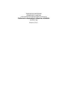 Финансовый отчет по РСБУ компании «КАМАЗ»