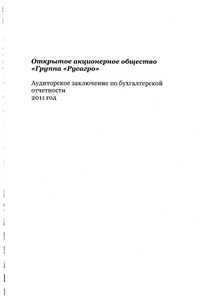 Финансовый отчет по РСБУ компании «Русагро, группа компаний»