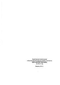 Финансовый отчет по РСБУ компании «Интер РАО - Электрогенерация»