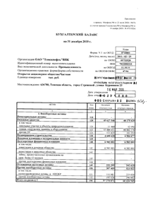 Финансовый отчет по РСБУ компании «Томскнефть, ВНК»