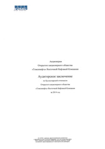 Финансовый отчет по РСБУ компании «Томскнефть, ВНК»