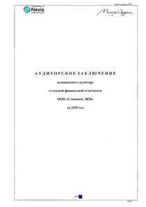 Финансовый отчет по МСФО компании «Славянск ЭКО»