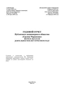 Годовой отчет компании «Группа Черкизово»