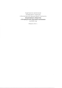 Финансовый отчет по РСБУ компании «Петербургская сбытовая компания»