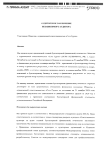 Финансовый отчет по РСБУ компании «Сэтл, группа компаний»