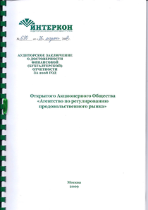 Финансовый отчет по РСБУ компании «Объединенная зерновая компания»