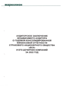 Финансовый отчет по МСФО компании «ВСК, группа»