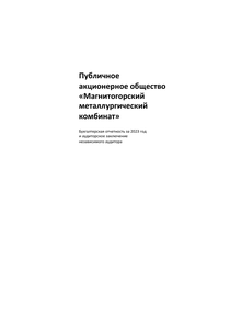 Финансовый отчет по РСБУ компании «Магнитогорский металлургический комбинат (ММК)»