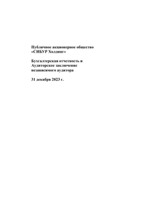 Финансовый отчет по РСБУ компании «СИБУР Холдинг (ПАО)»