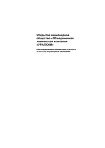 Финансовый отчет по МСФО компании «Уралхим, ОХК»