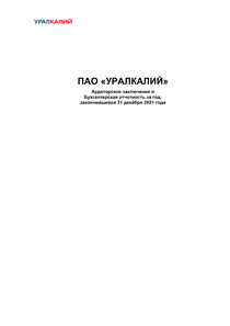 Финансовый отчет по РСБУ компании «Уралкалий»