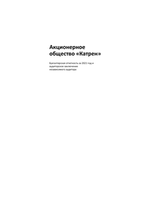 Финансовый отчет по РСБУ компании «Катрен, научно-производственная компания»