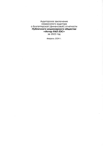 Финансовый отчет по РСБУ компании «Интер РАО - Электрогенерация»