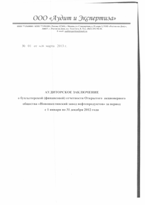 Финансовый отчет по РСБУ компании «Новошахтинский завод нефтепродуктов»