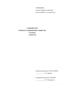 Годовой отчет компании «Соллерс, группа»