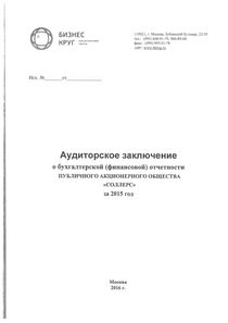 Финансовый отчет по РСБУ компании «Соллерс, группа»