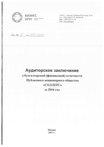 Финансовый отчет по РСБУ компании «Соллерс, группа»