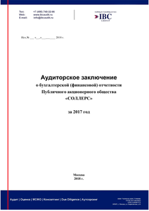 Финансовый отчет по РСБУ компании «Соллерс, группа»