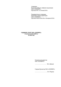 Годовой отчет компании «Соллерс, группа»