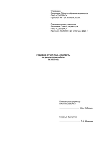 Годовой отчет компании «Соллерс, группа»