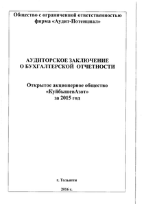 Финансовый отчет по РСБУ компании «КуйбышевАзот»