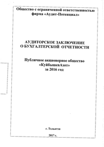 Финансовый отчет по РСБУ компании «КуйбышевАзот»