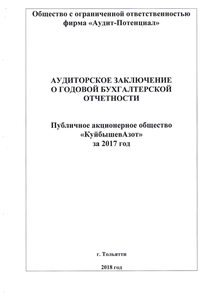 Финансовый отчет по РСБУ компании «КуйбышевАзот»