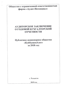 Финансовый отчет по РСБУ компании «КуйбышевАзот»