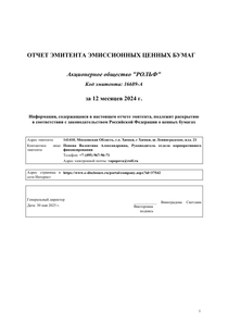 Годовой отчет компании «Рольф»