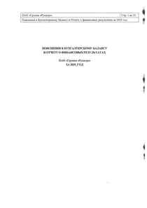 Финансовый отчет по РСБУ компании «Русагро, группа компаний»