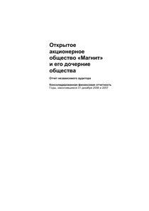 Годовой отчет компании «Магнит, розничная сеть»