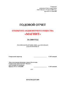 Годовой отчет компании «Магнит, розничная сеть»