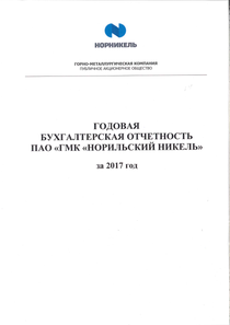 Финансовый отчет по РСБУ компании «Норильский никель, горно-металлургическая компания»