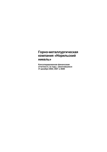 Финансовый отчет по МСФО компании «Норильский никель, горно-металлургическая компания»